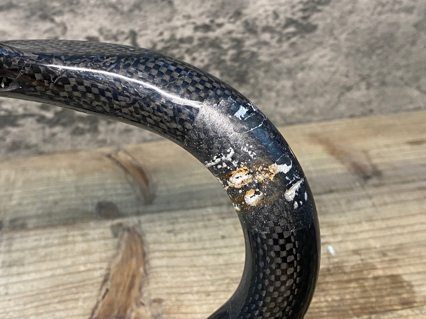 IL102 FSA K-WING Aero-Anatomic カーボン ドロップハンドル 黒 ブラケットC-C400mm Φ31.8 ※ステム固定部凹みの為ジャンク