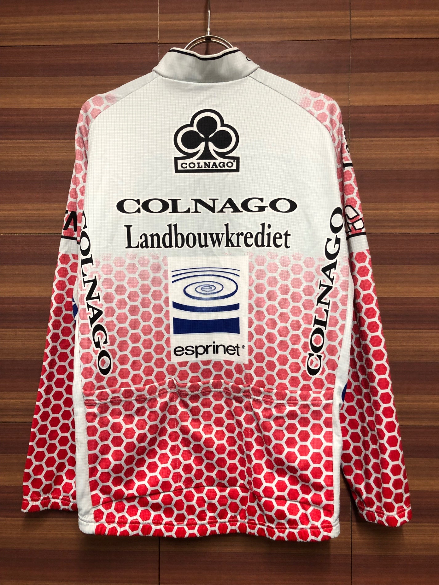 IP089 フェルマルク VERMARC 長袖 サイクルジャージ 白 赤 M 裏起毛 COLNAGO