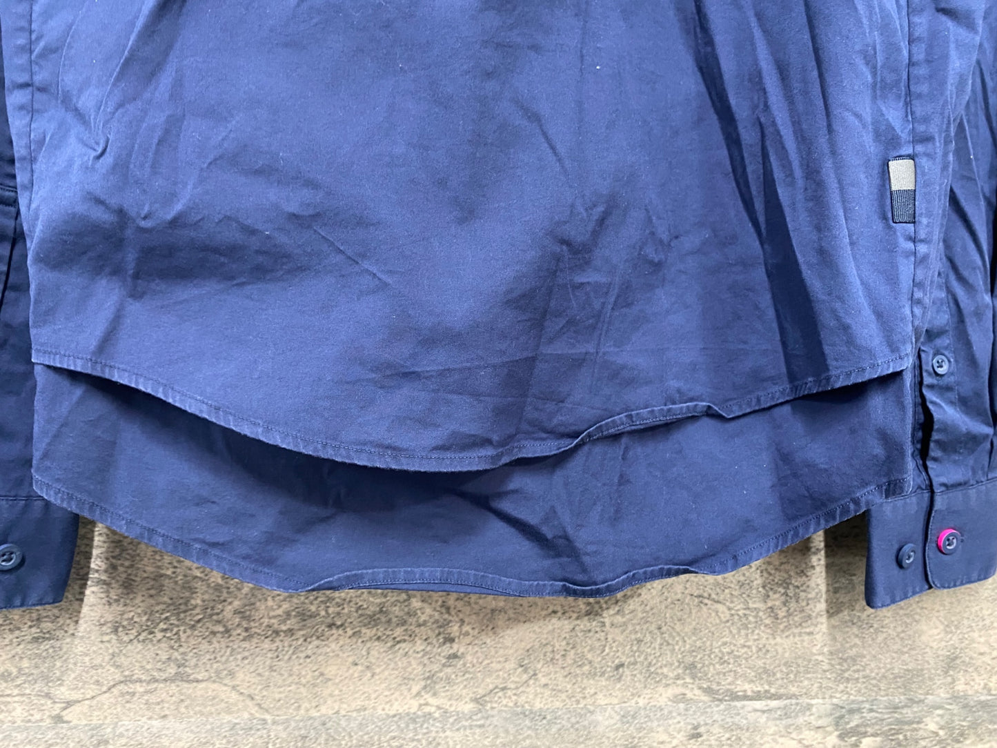 IT633 ラファ Rapha POPLIM SHIRT 長袖 Yシャツ 紺 S ※スレ