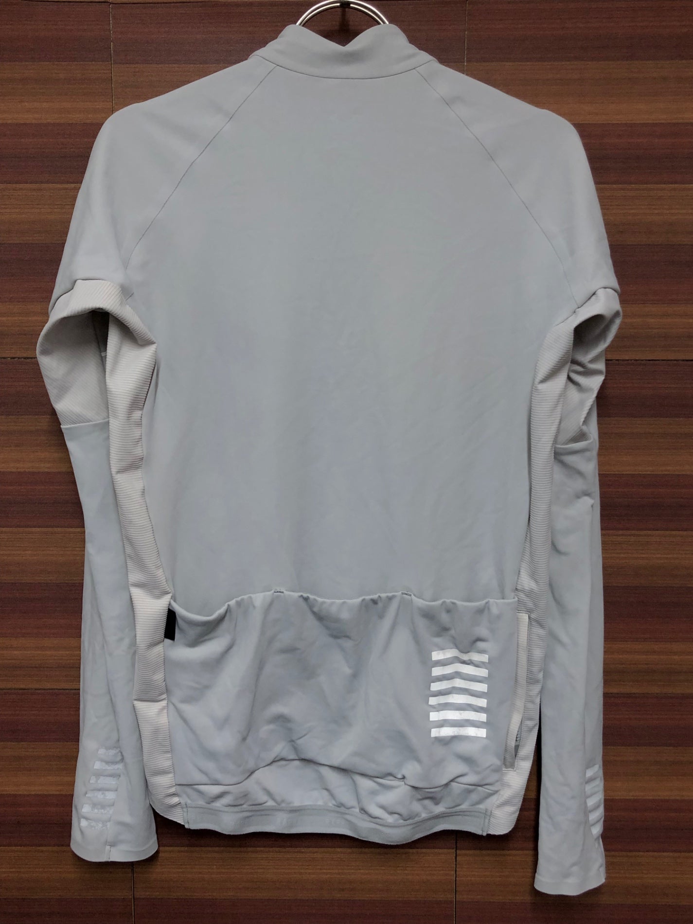 IO428 ラファ Rapha PRO TEAM LONG SLEEVE THERMAL JERSEY 長袖 サイクルジャージ グレー M  ※反射素材劣化