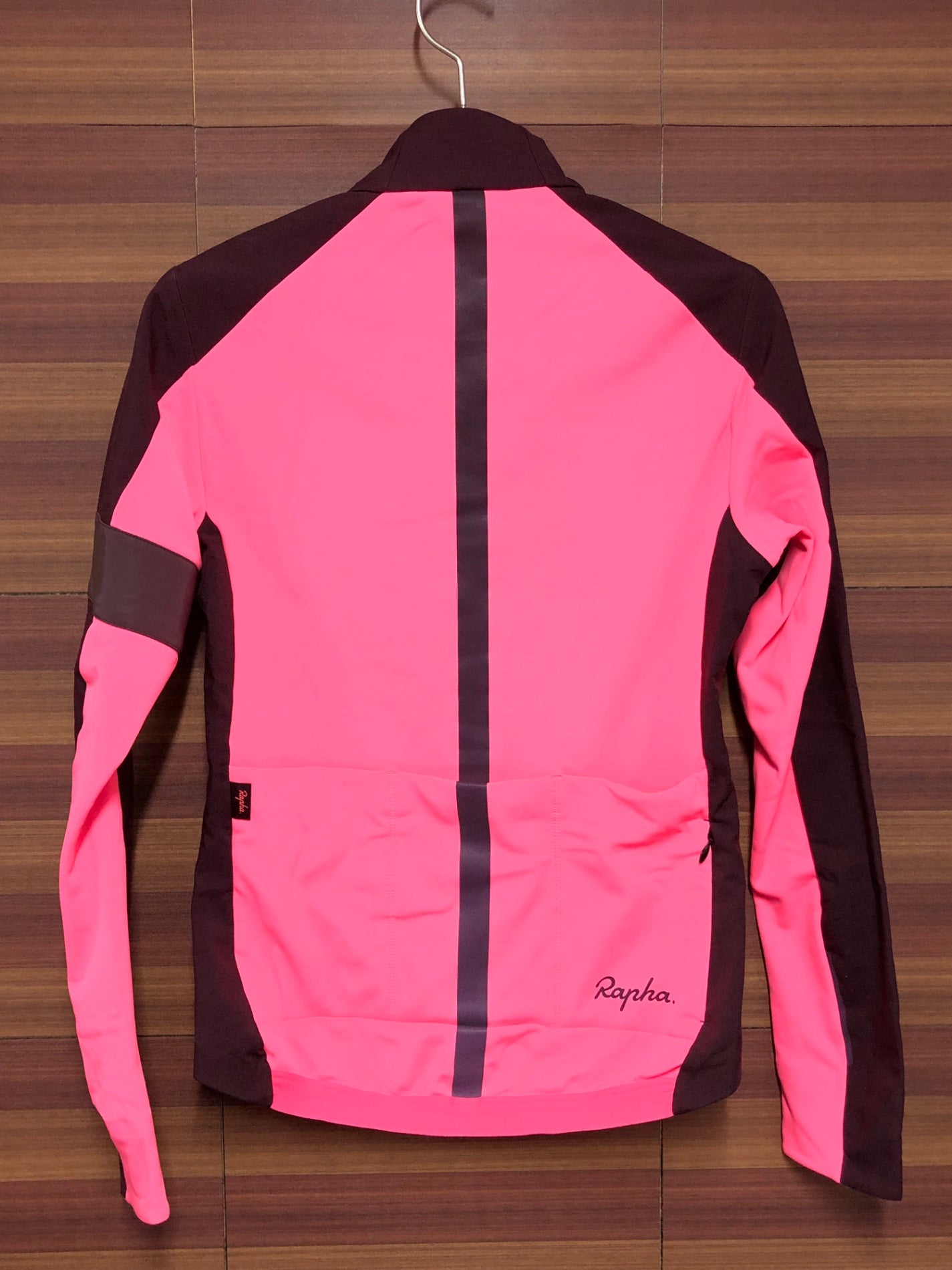 IO909 ラファ Rapha SOUPLESSE TRAINING JACKET WINE TASTING 長袖 サイクルジャケット ワインレッド ピンク XS 裏起毛 ※汚れ