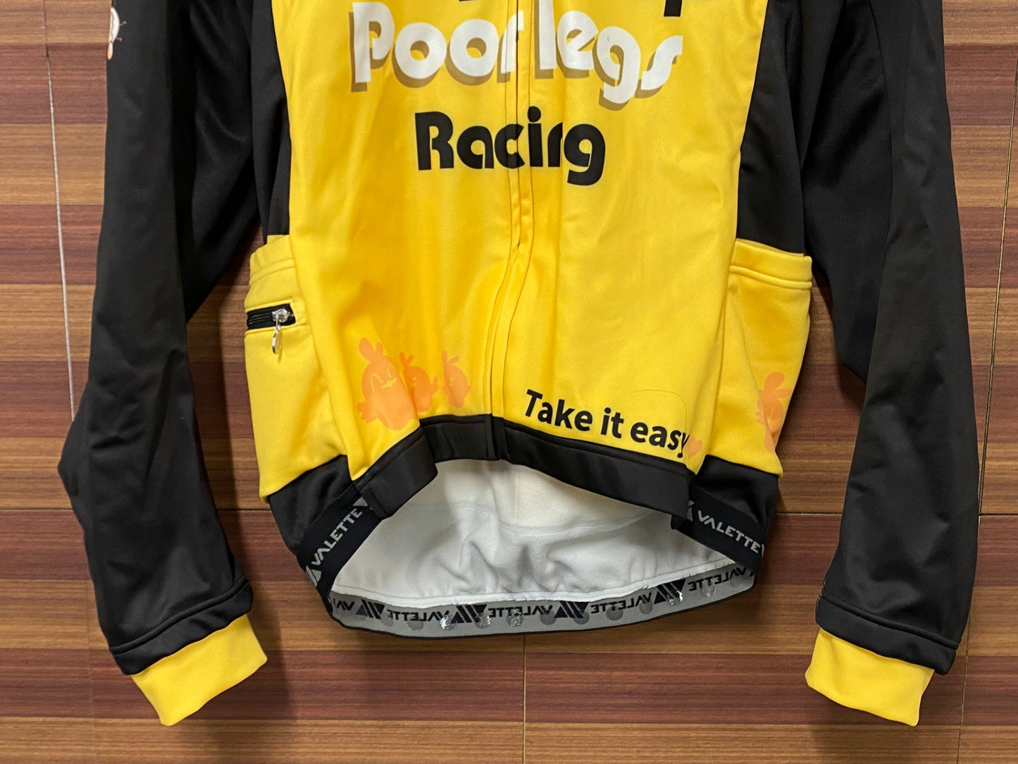 IR998 バレット VALETTE 長袖 サイクルジャケット 黒 黄 L ぴよぴよ貧脚レーシング