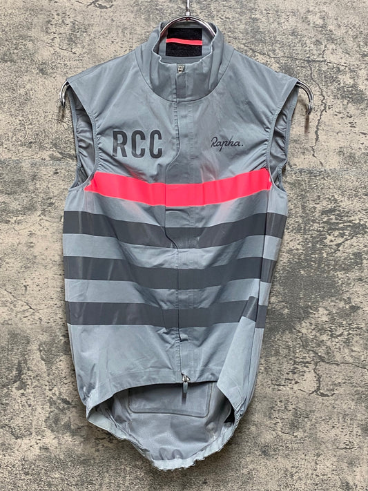 JB923 ラファ Rapha RCC PRO TEAM LW RAIN GILET ジレ ベスト グレー スレ S