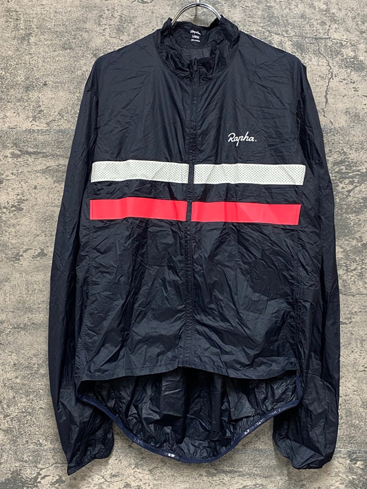 JB007 ラファ Rapha BREVET FLYWEIGHT WIND JACKET 長袖 ウィンドブレーカー 紺 L