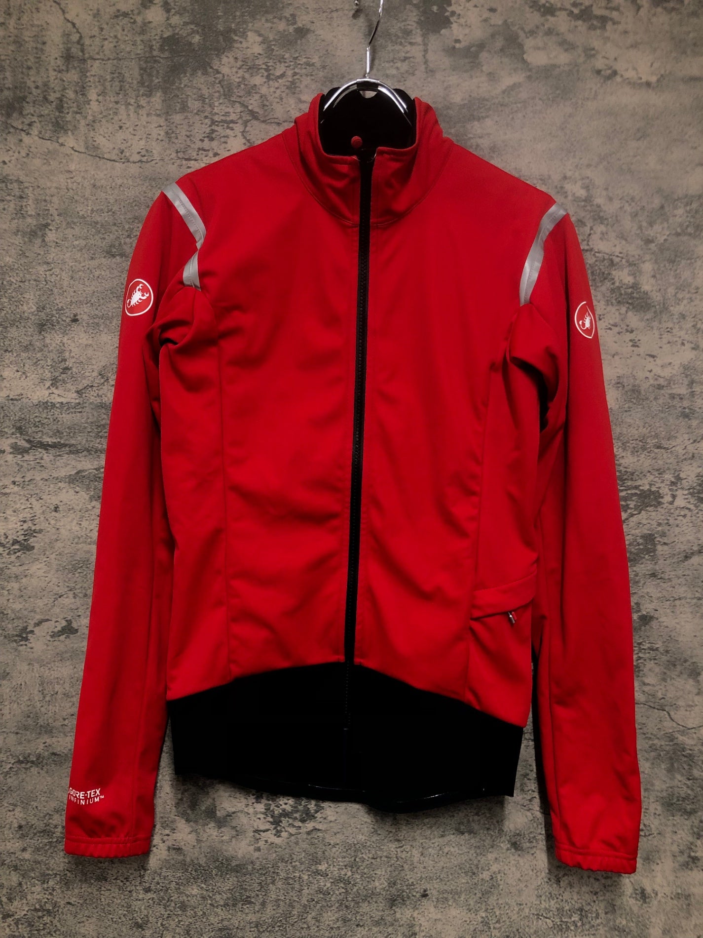 IW602 カステリ CASTELLI ROSSO CORSA 長袖 サイクルジャケット 黒 赤 S GORE-TEX INFINIUM