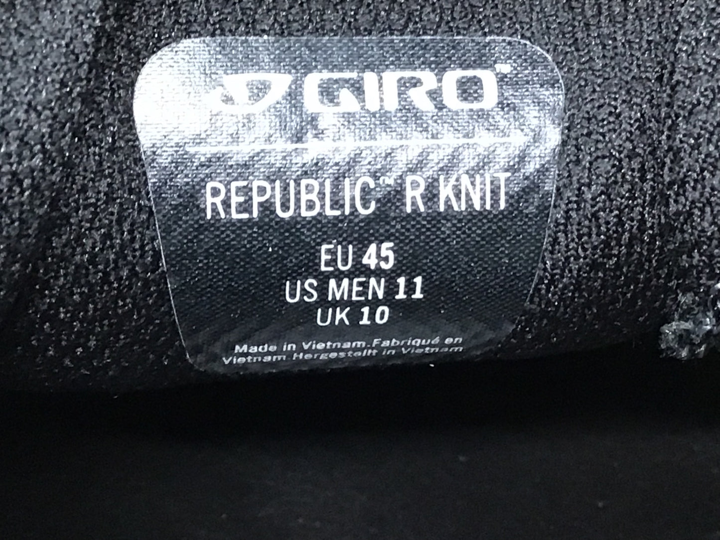 IN273 ジロ GIRO REPUBLIC R KNIT ビンディングシューズ 黒 EU45サイズ
