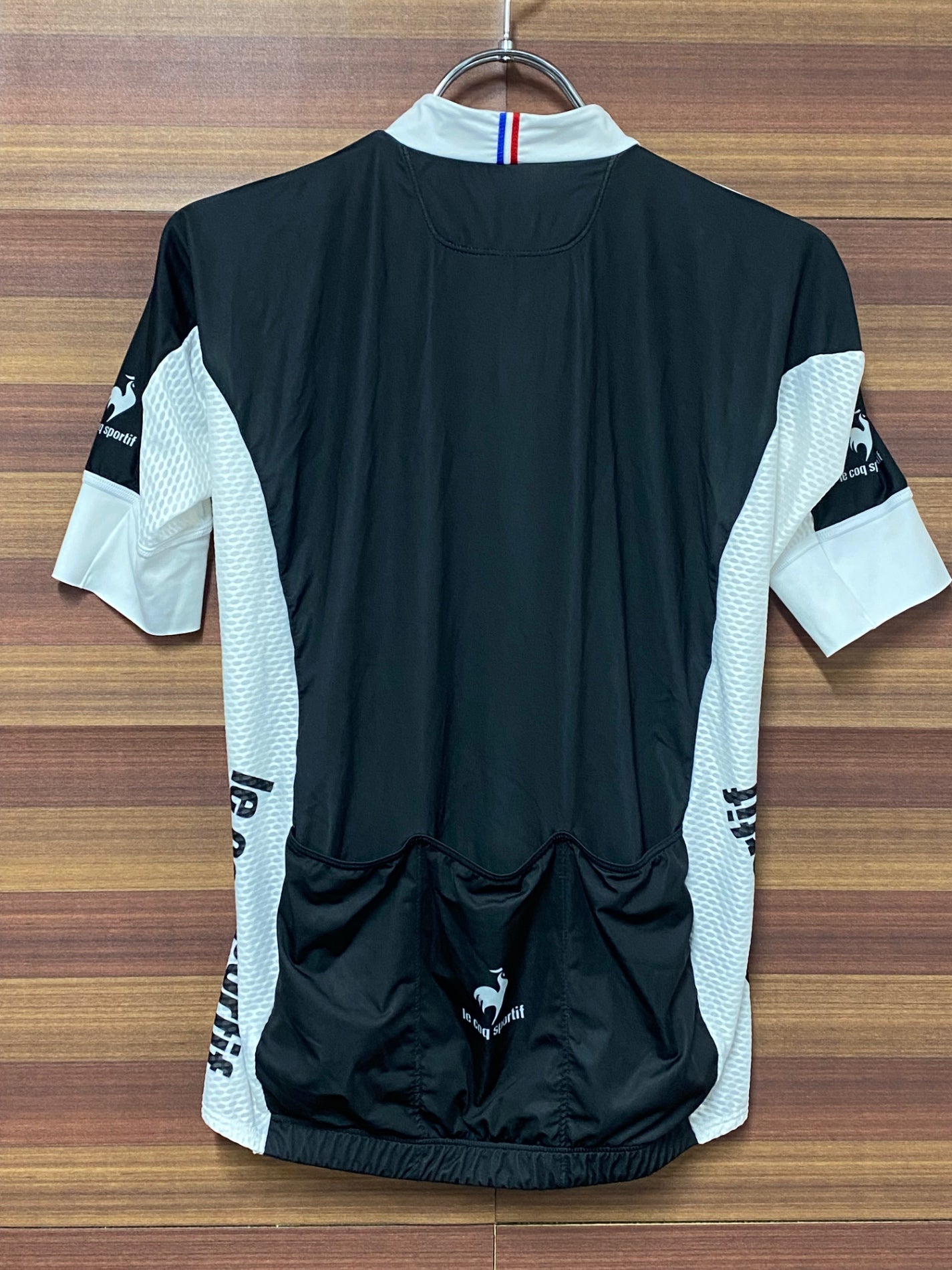 IR628 ルコックスポルティフ le coq sportif 半袖 サイクルジャージ 白 黒 L