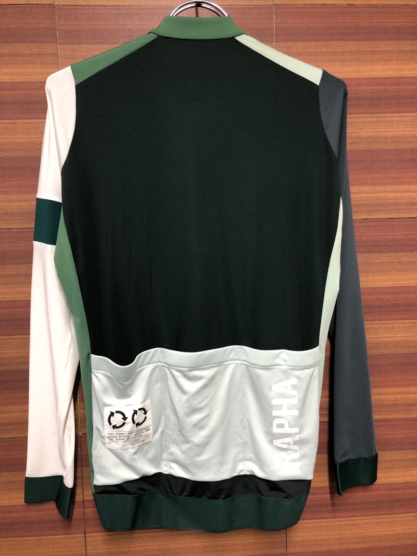 IL417 ラファ Rapha MEN'S EXCESS PRO TEAM LONG SLEEVE TRAINING JERSEY 長袖サイクルジャージ 白緑 M