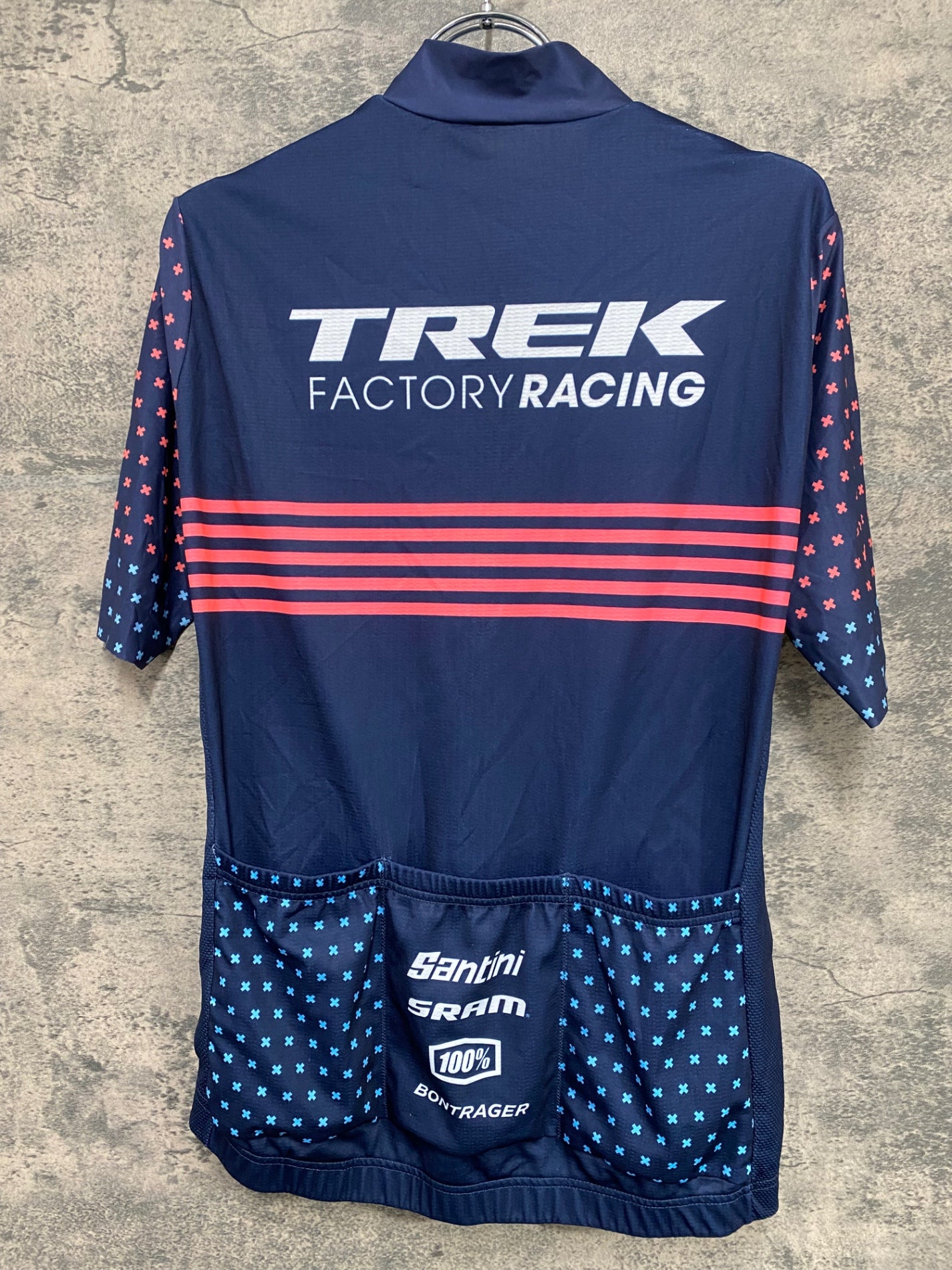 IT485 サンティーニ Santini 半袖 サイクルジャージ ネイビー M TREK FACTORY RACING