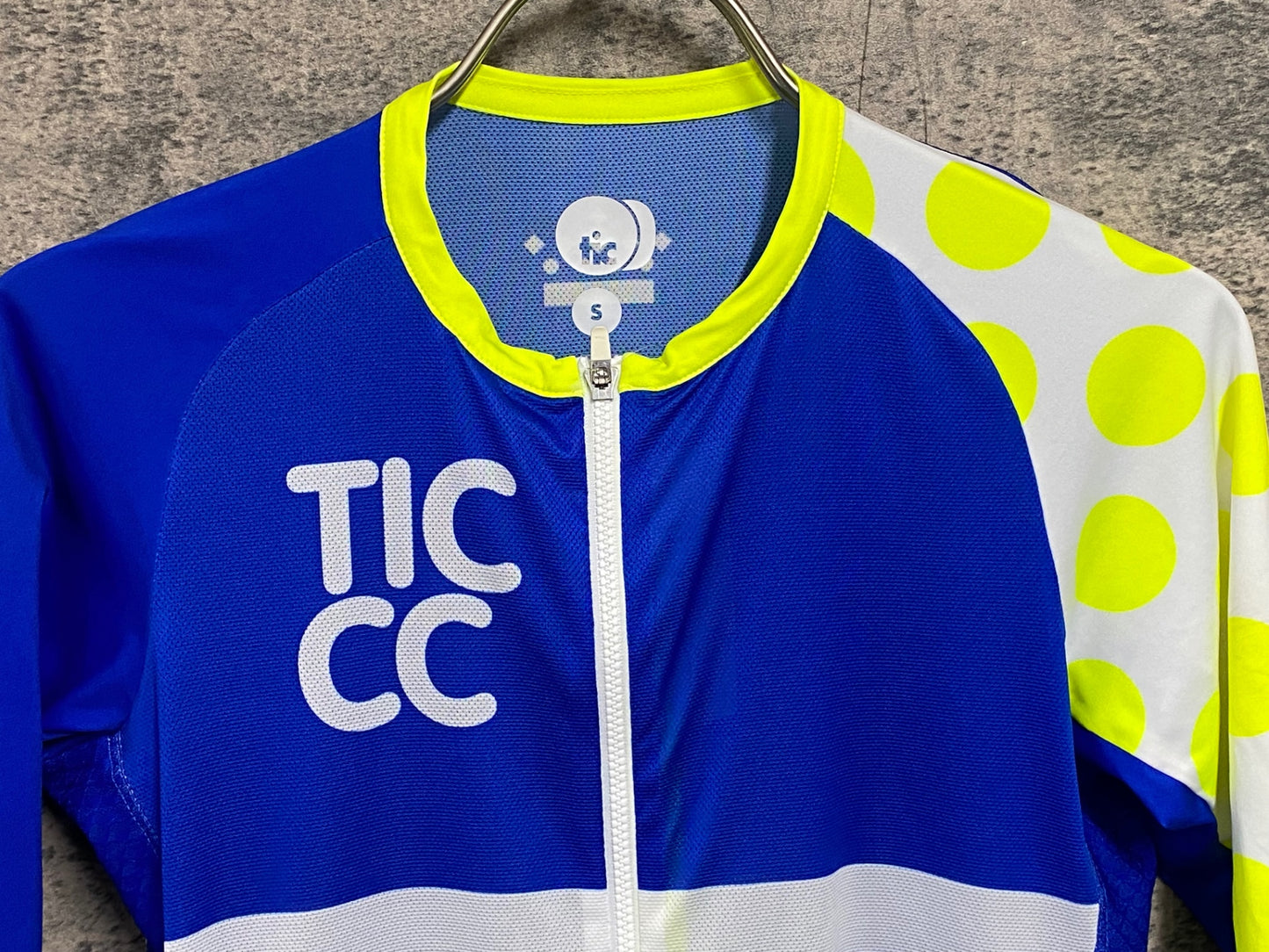 JC321 TICCC 半袖 サイクルジャージ 青白 S