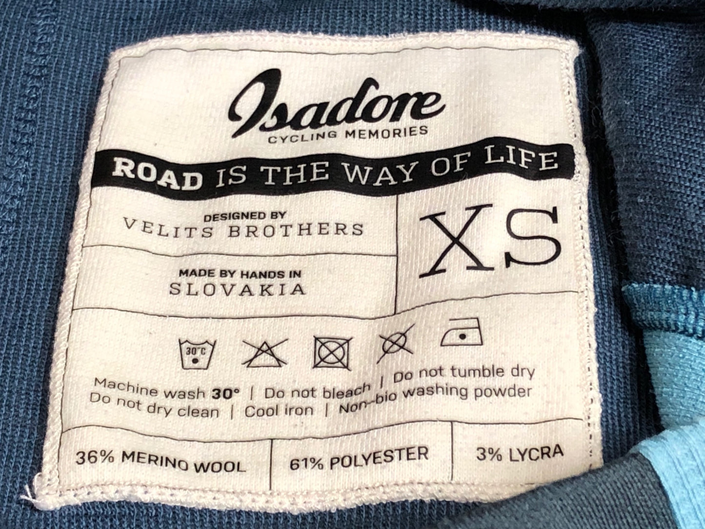 IN523 イザドア Isadore 半袖 サイクルジャージ グレー 青 水色 XS ※破れあり