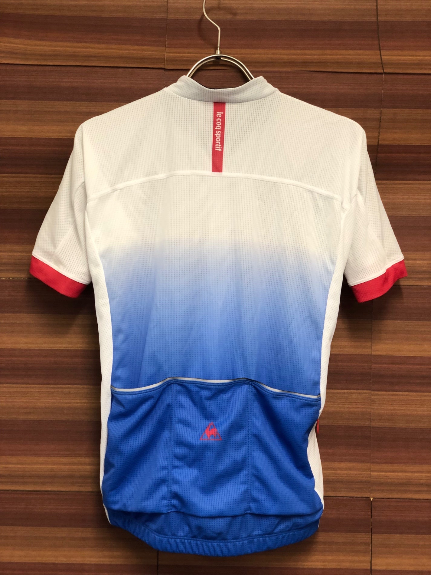 IR908 ルコックスポルティフ le coq sportif 半袖 サイクルジャージ 白 青 L