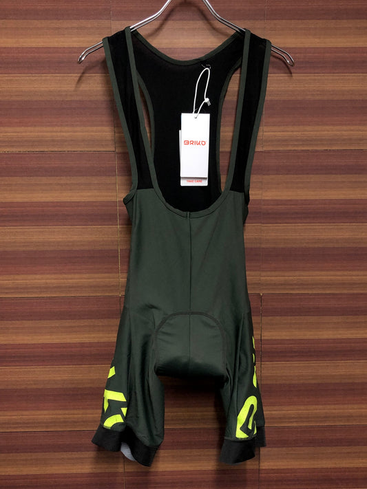 IL863 ブリコ BRIKO CLASSIC BIB 2.0 ビブショーツ カーキ L ロゴ汚れ