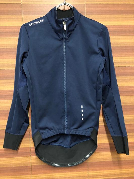 IL913 ラパッション LA PASSIONE PSN Rain Jersey 長袖 サイクルジャケット 紺 XS