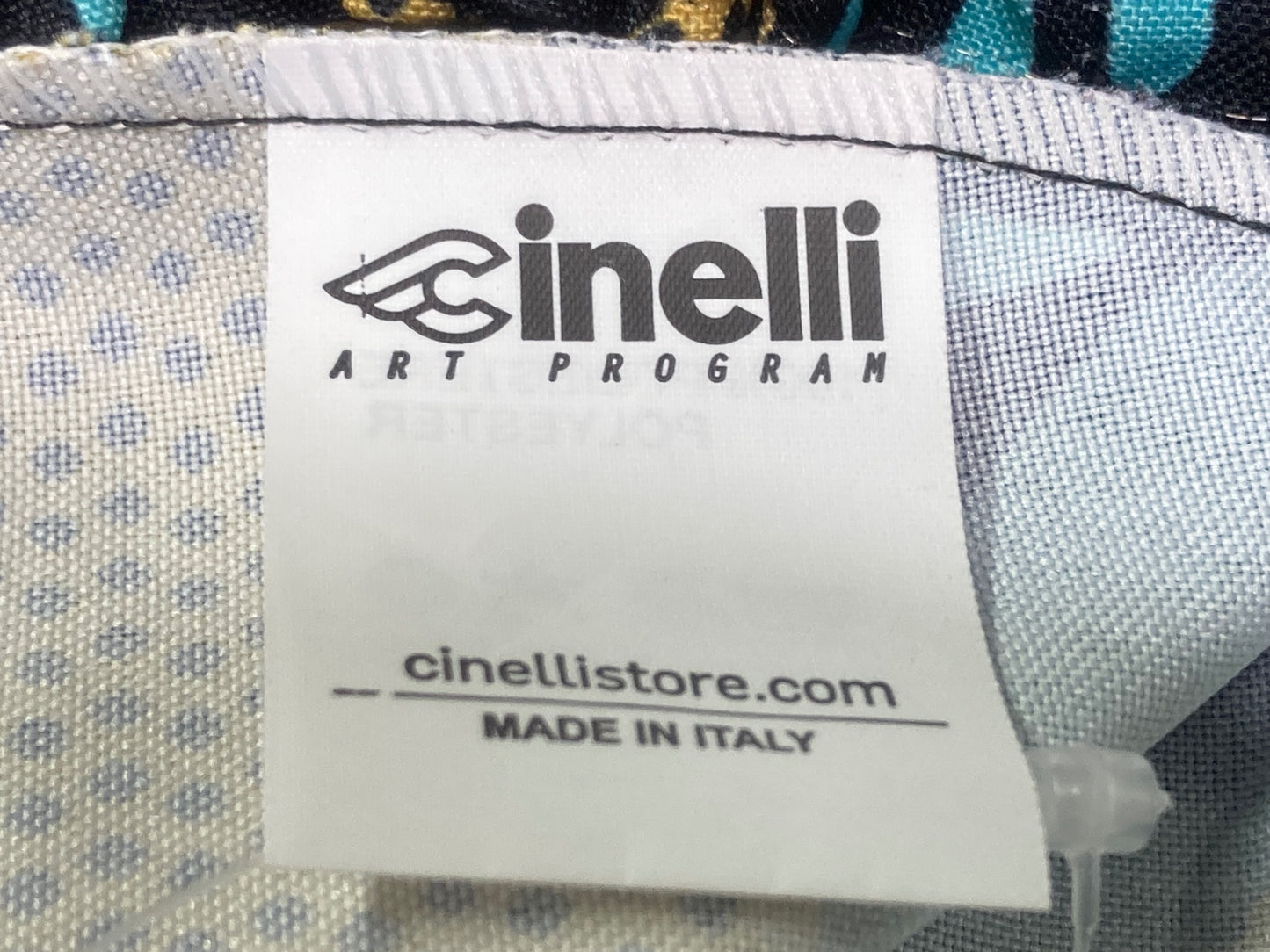 IK625 チネリ cinelli サイクルキャップ 紺 黄 総柄 フリーサイズ