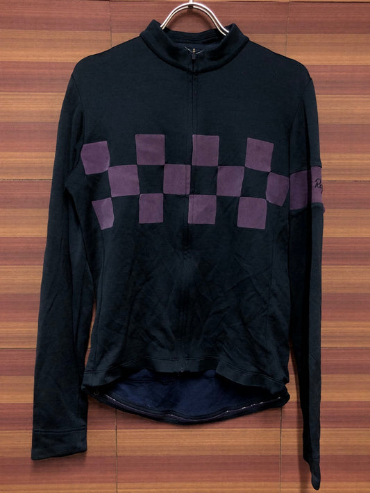 IQ664 ラファ Rapha CHECK CLASSIC LONG SLEEVE JERSEY 長袖サイクルジャージ 紺 M スレ