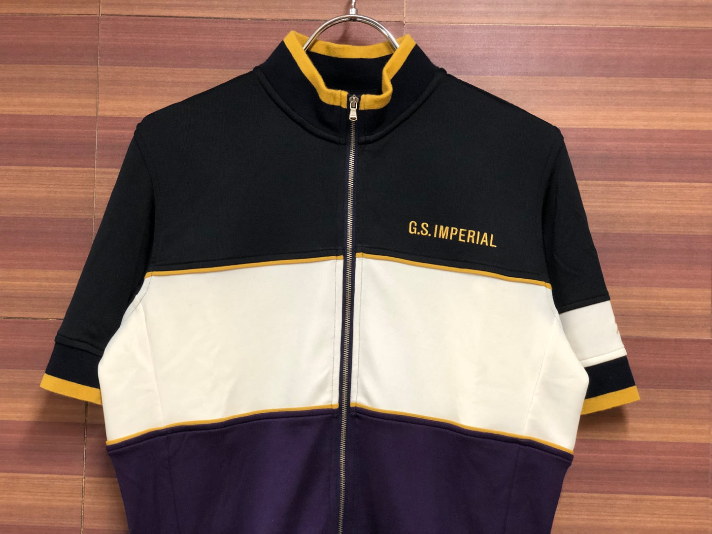 IJ595 ラファ Rapha IMPERIAL WORKS TRICOLOUR JERSEY 半袖 サイクルジャージ 総柄 M