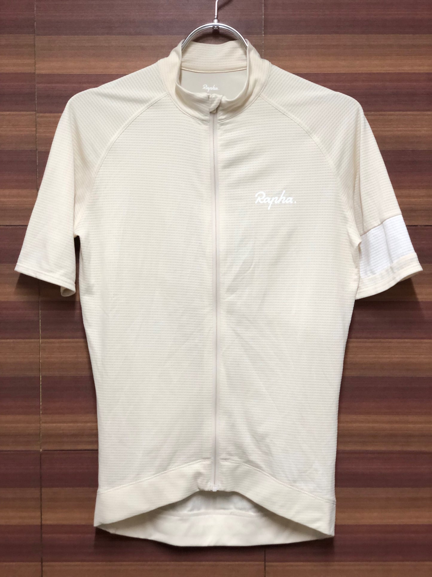 HW064 ラファ Rapha コアライトウェイトジャージ CORE LIGHTWEIGHT JERSEY クリーム色 XS ※シミあり