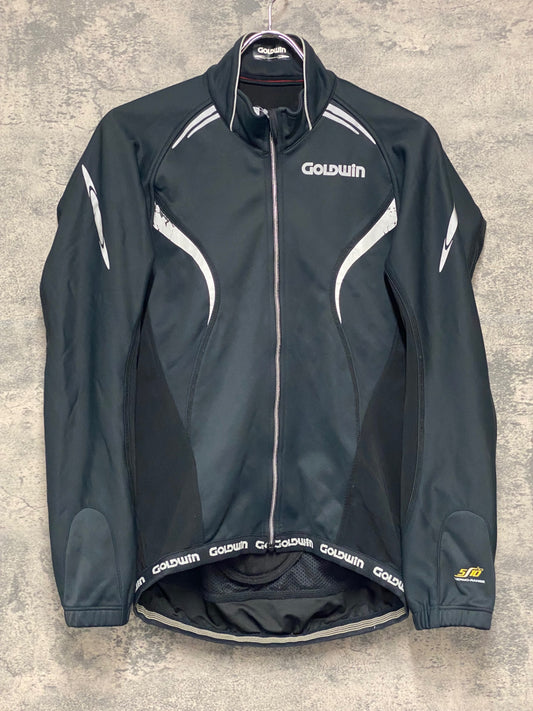 IY218 ゴールドウィン GOLDWIN 長袖 サイクルジャケット 黒 M 裏起毛 ※プリント劣化