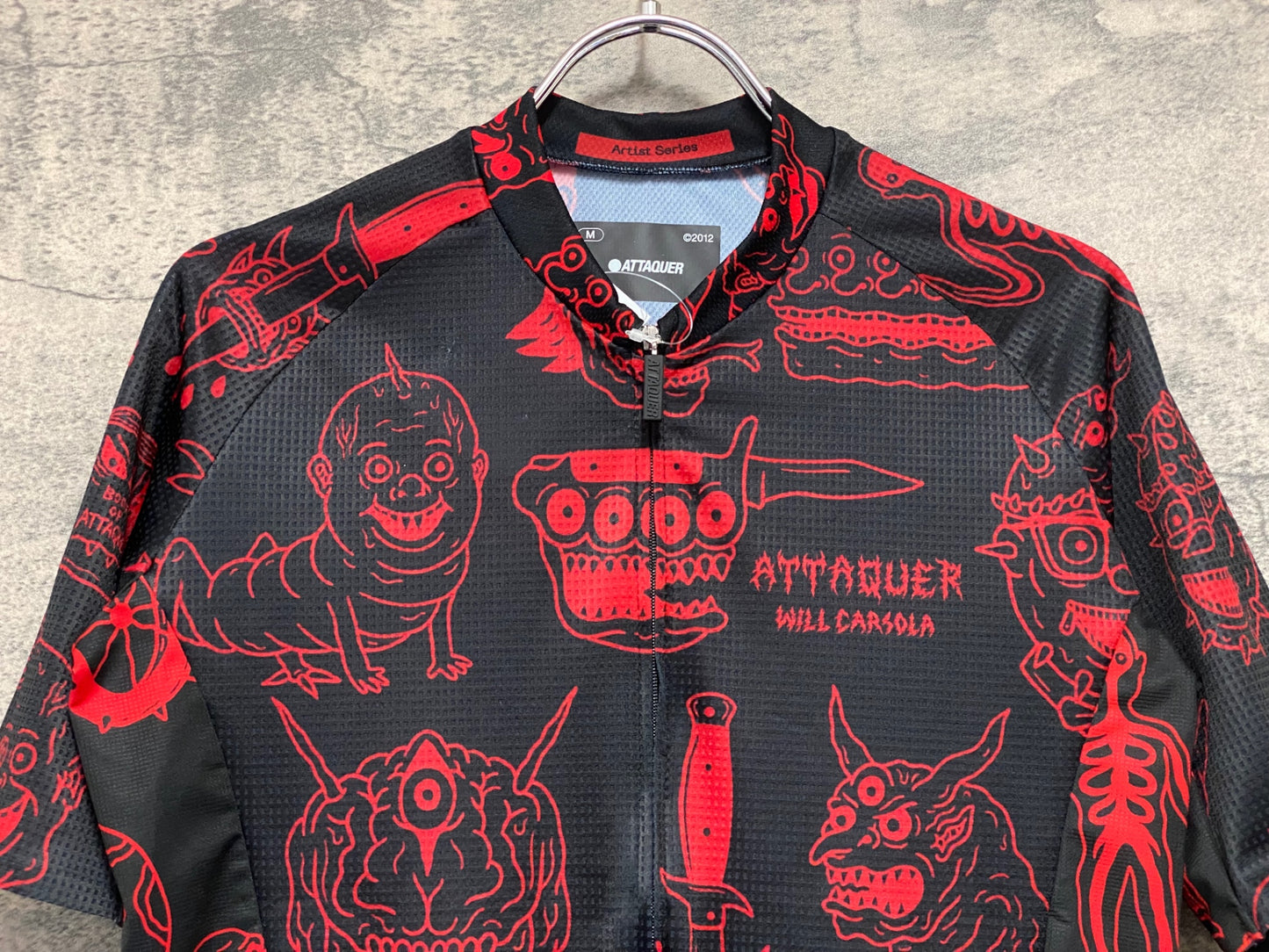 JA623 アタッカー ATTAQUER Artist Series Limited Edition 半袖 サイクルジャージ 赤 黒 M Will Carsola