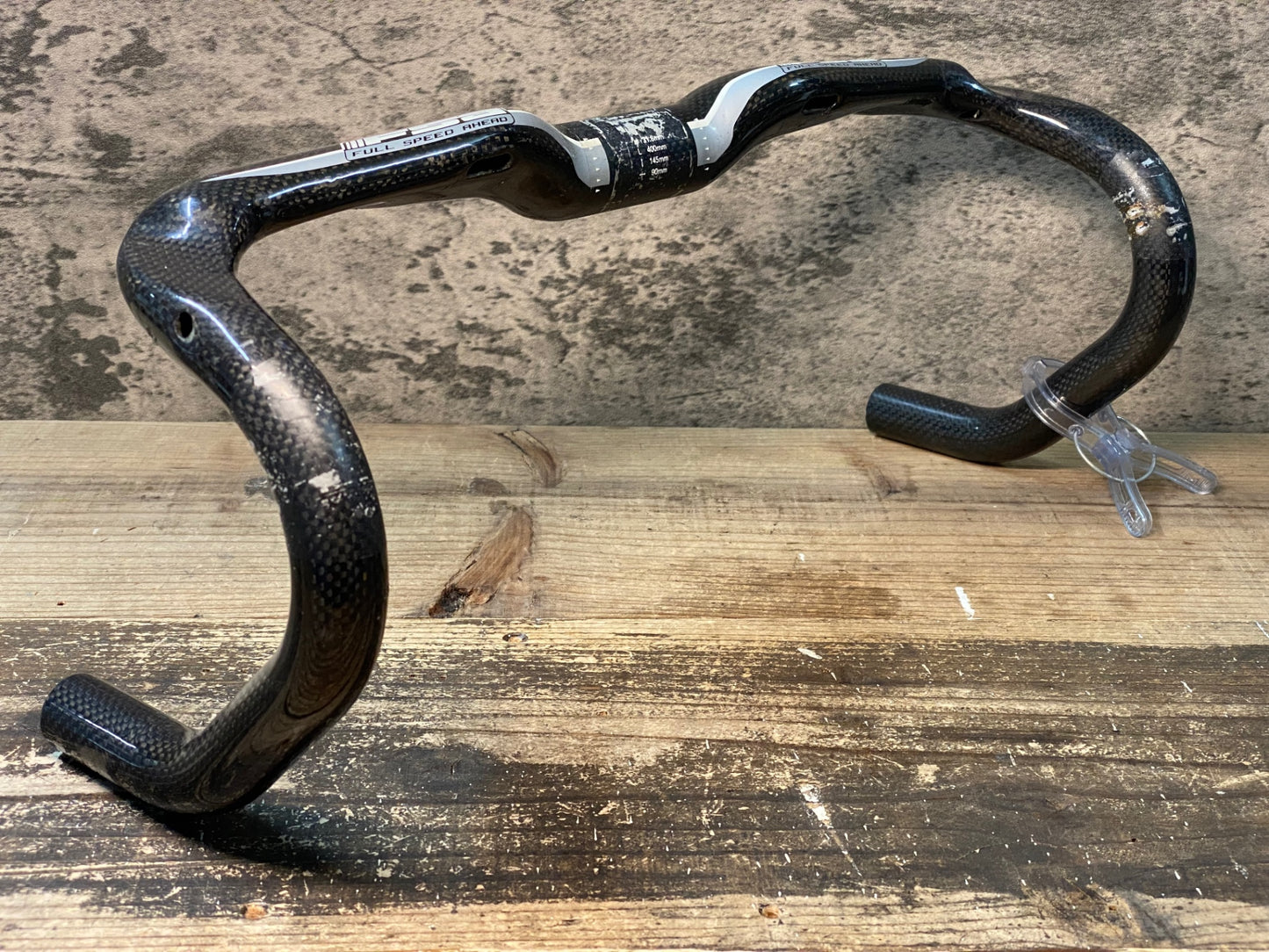 IL102 FSA K-WING Aero-Anatomic カーボン ドロップハンドル 黒 ブラケットC-C400mm Φ31.8 ※ステム固定部凹みの為ジャンク