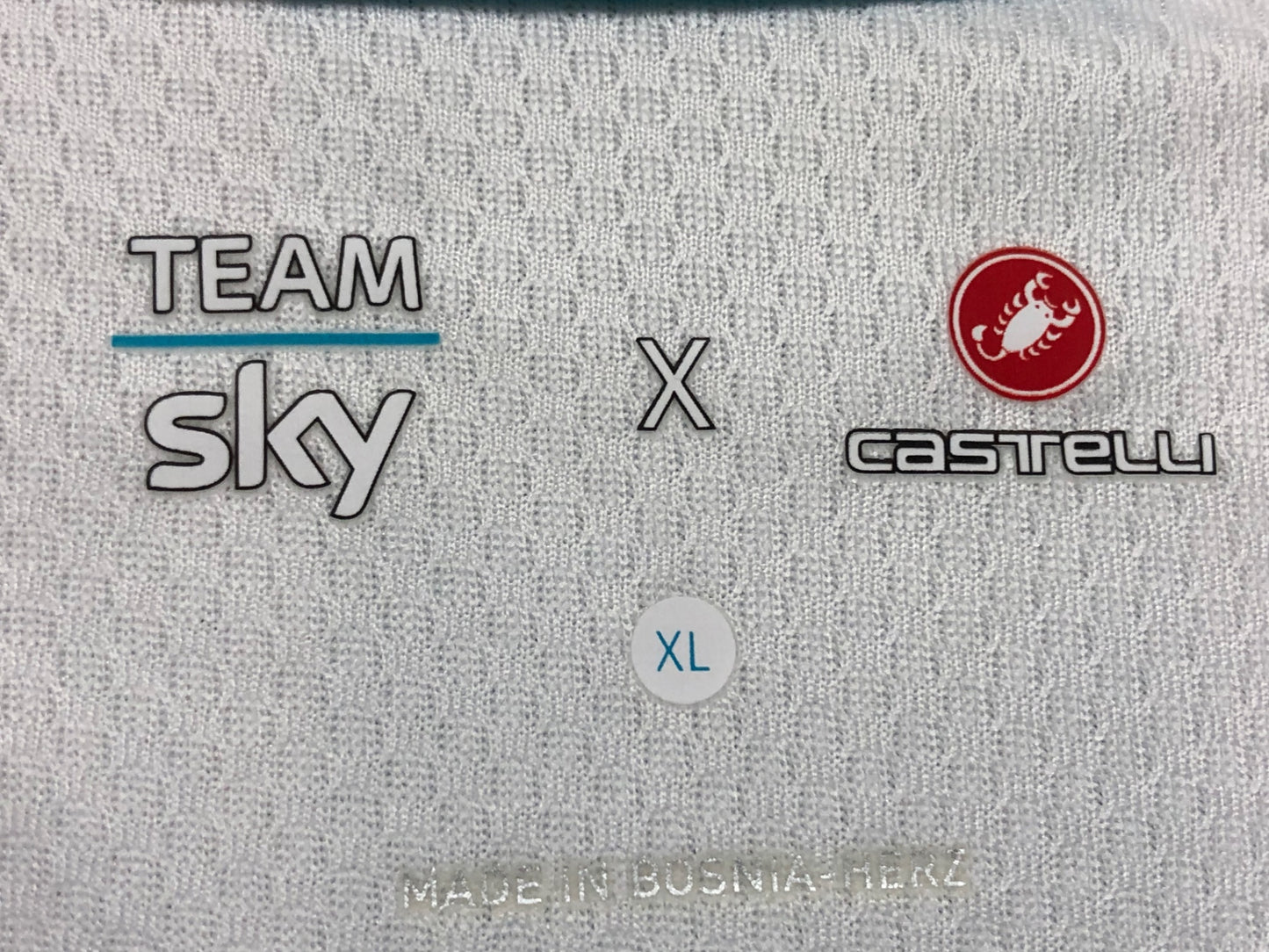 IK563 カステリ CASTELLI TEAM SKY 半袖サイクルジャージ 白 XLサイズ