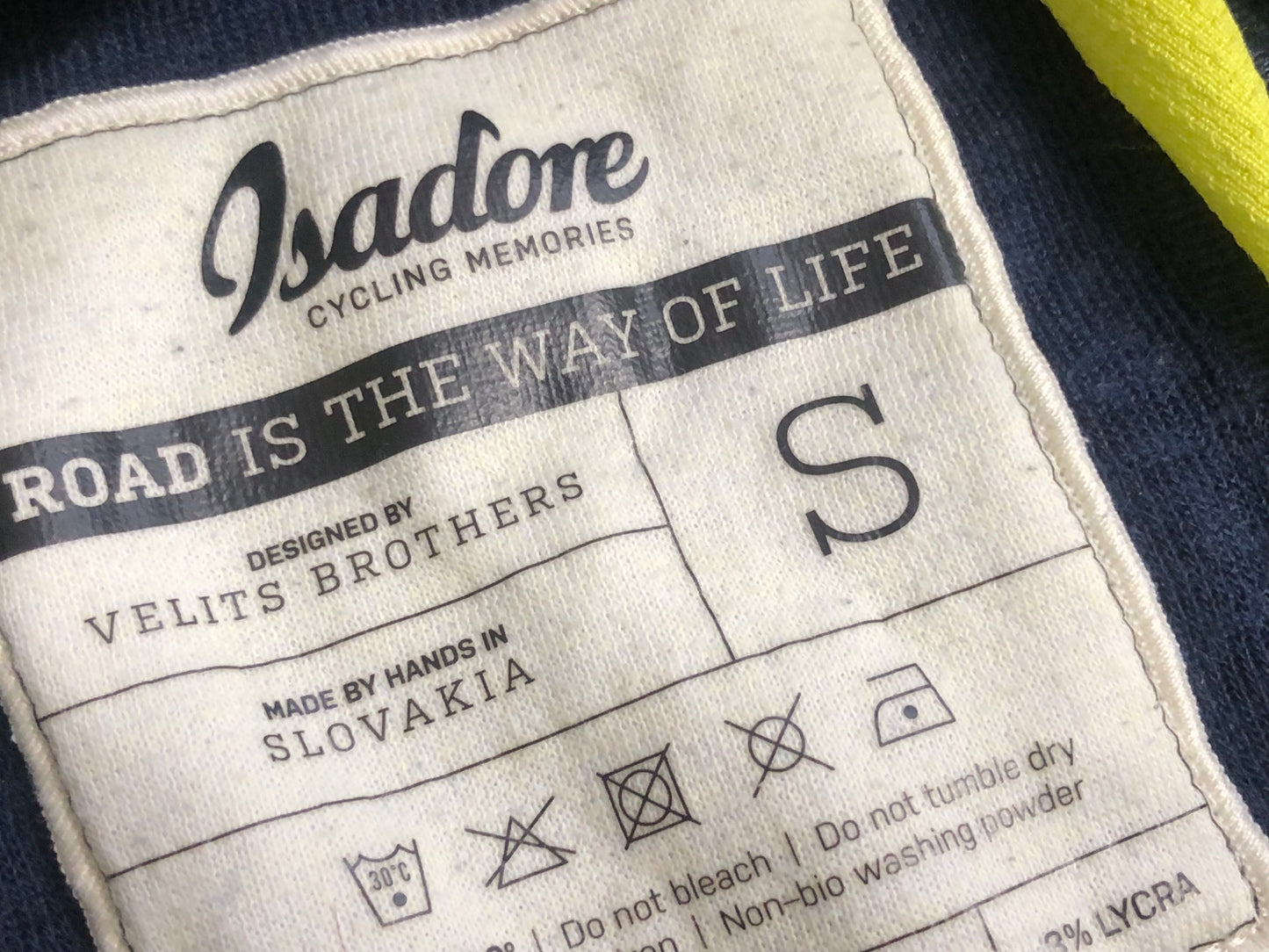 IU442 イザドア Isadore 半袖 サイクルジャージ 紺 黄 S