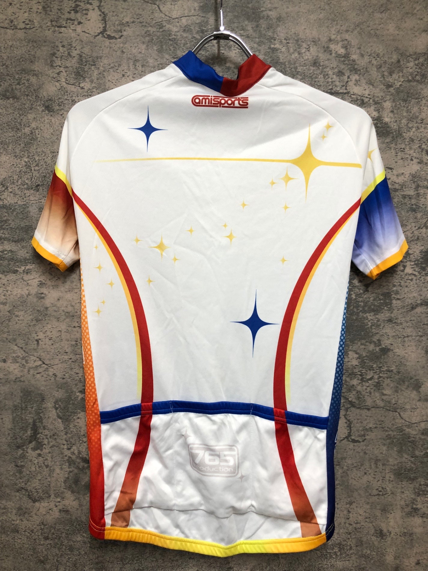 IZ761 アミスポーツ amisports 半袖 サイクルジャージ 白 オレンジ 青 L 痛ジャージ アイドルマスター 765 production
