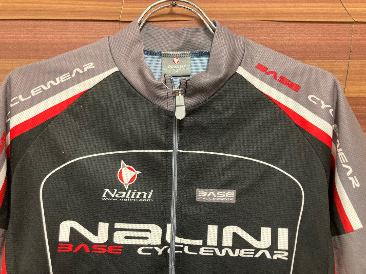 IO712 ナリーニ Nalini 半袖 サイクルジャージ 黒 白 グレー M ハーフジップ