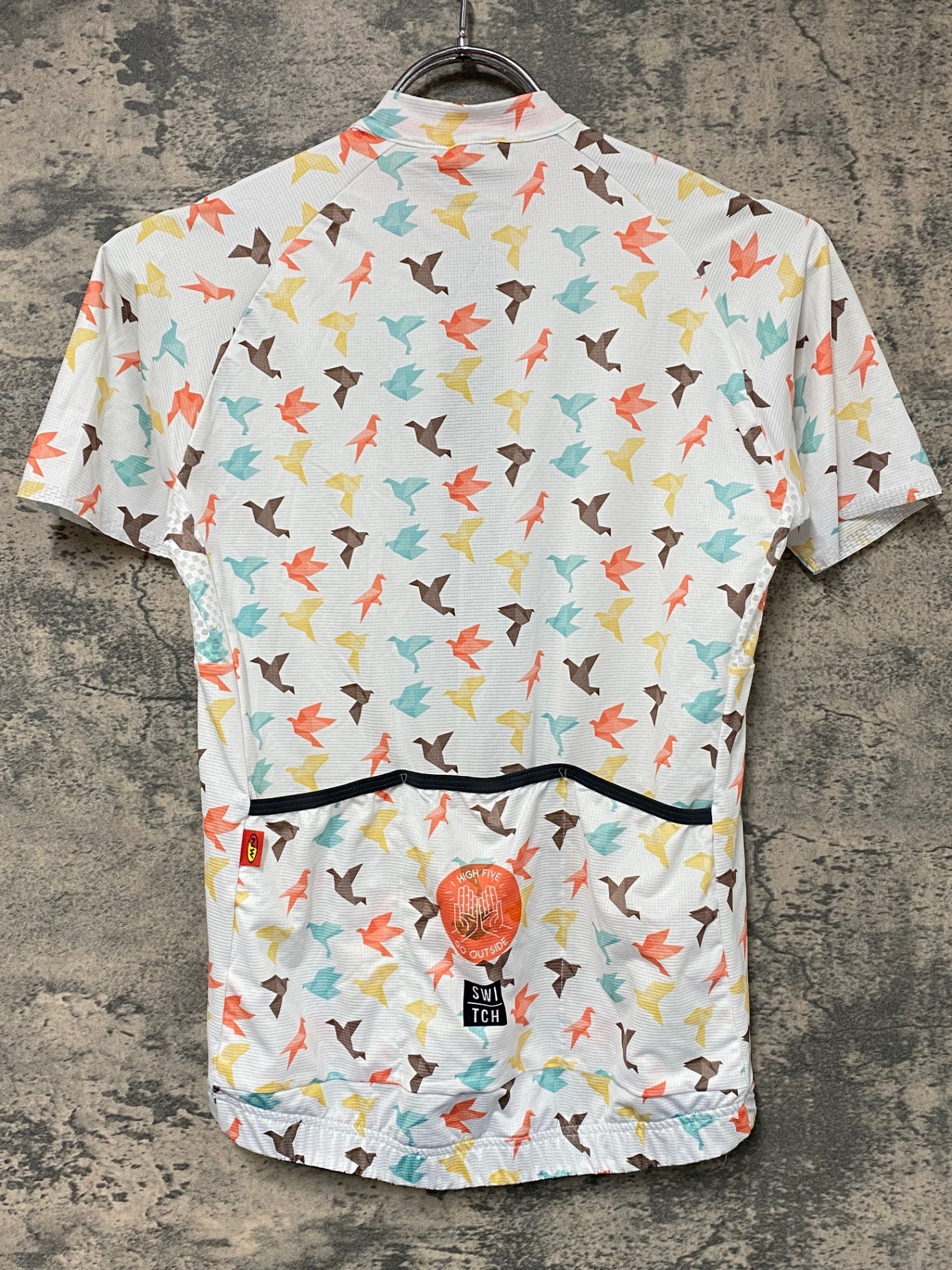 IV537 ノースウェーブ Northwave SWITCH 半袖 サイクルジャージ 白 鳥柄 S