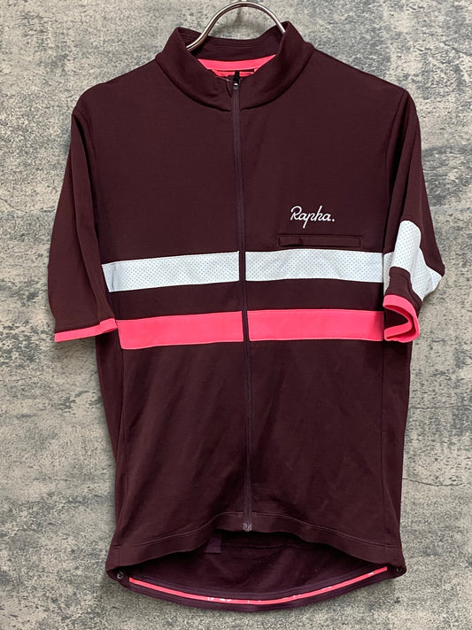 JC614 ラファ Rapha SHORT SLEEVE BREVET JERSEY 半袖 サイクルジャージ バーガンディ M