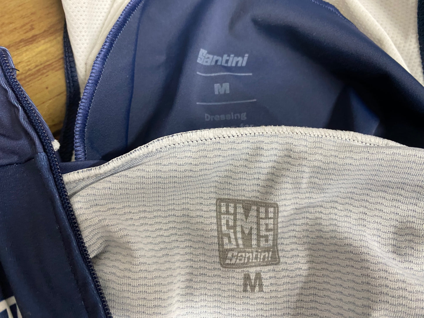 IT486 サンティーニ Santini 半袖 サイクルジャージ ビブショーツ 上下セット ネイビー M Segafredo ZANETTI
