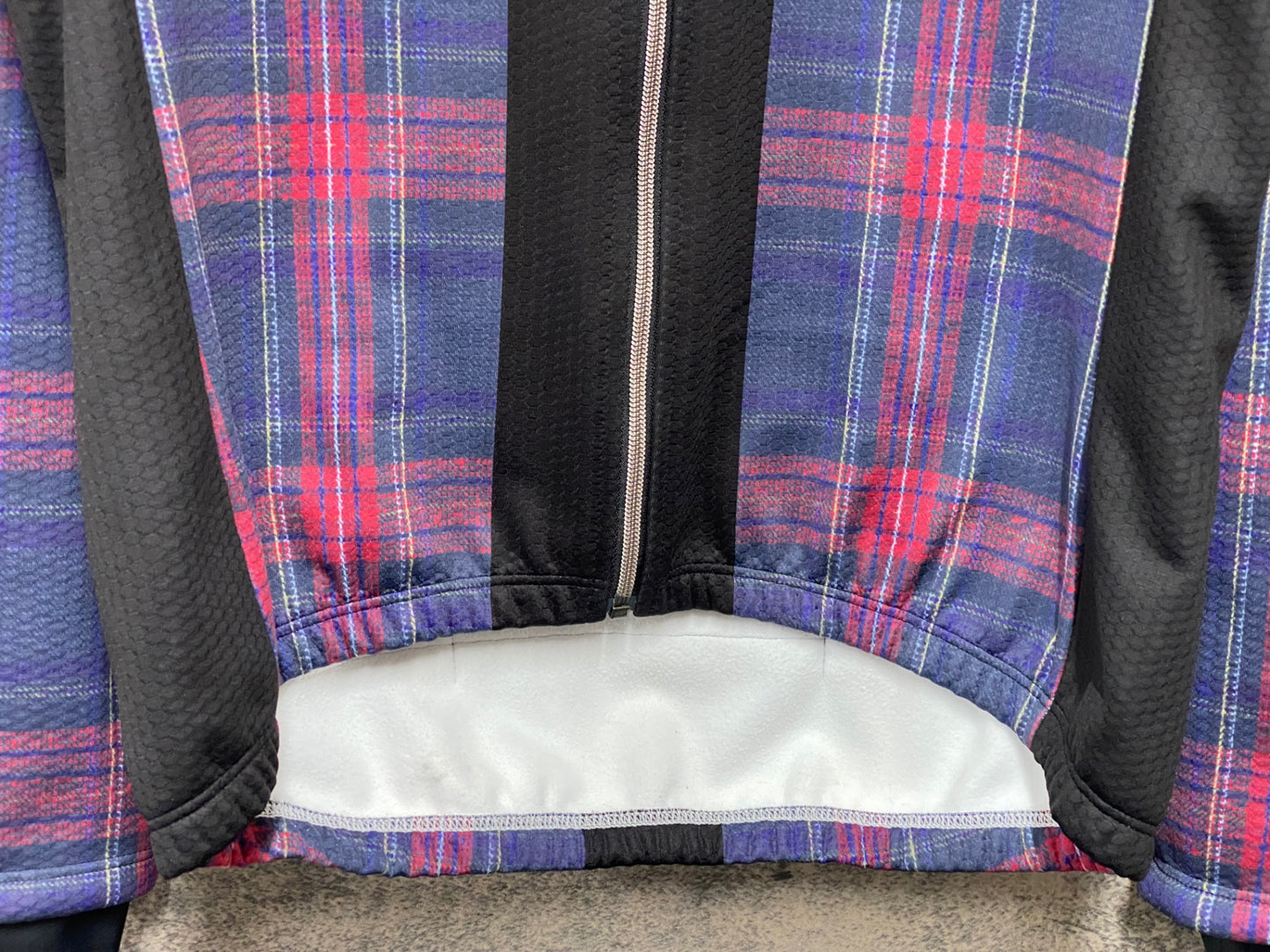 IZ853 リオンドカペルミュール Lion de KAPELMUUR 長袖 サイクルジャケット XL 裏起毛 チェック 黒