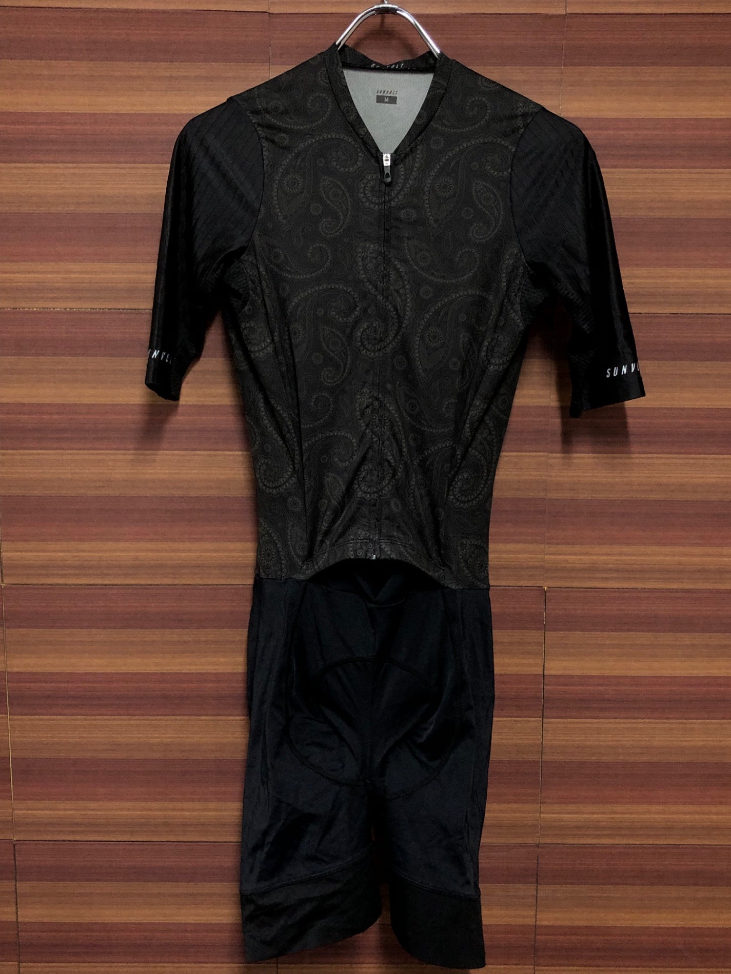 IL664 サンボルト SUNVOLT 長袖 セパレート ワンピース サイクルジャージ 黒 グレー M