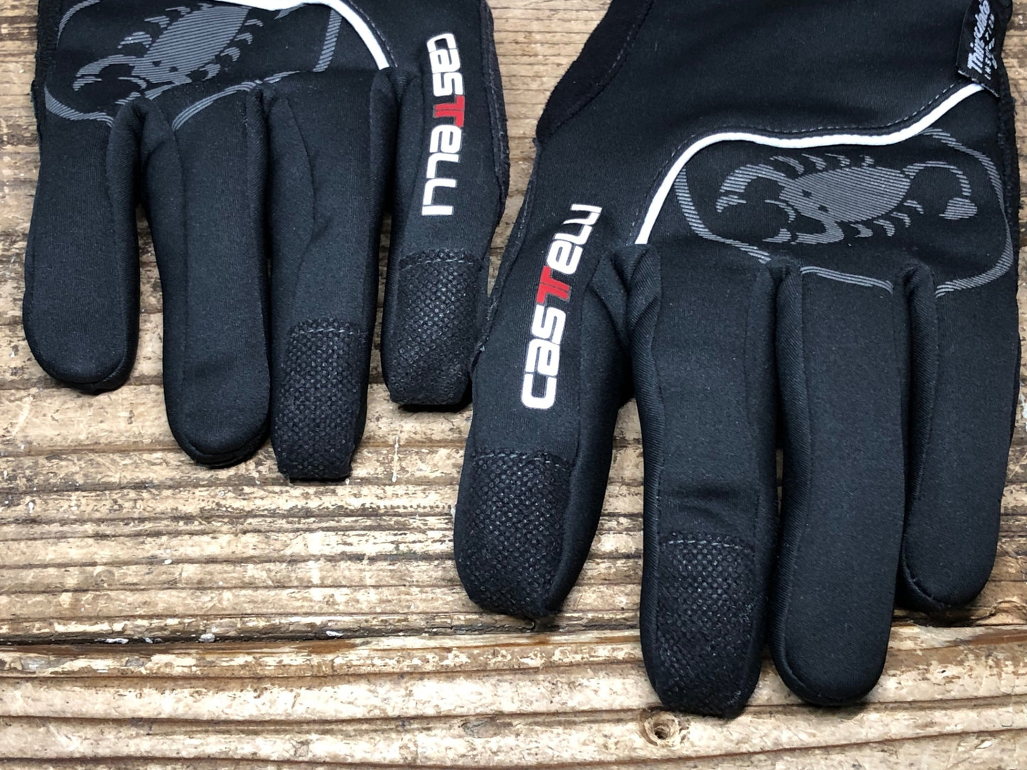 JC155 カステリ CASTELLI 長指 グローブ 黒 M 裏起毛