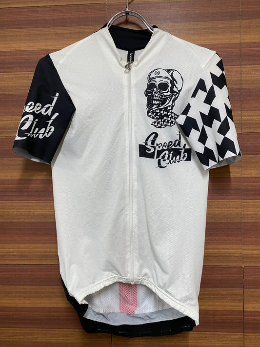 ID011 アソス assos SPEED CLUB JERSEY 半袖 サイクルジャージ 白 スカル S