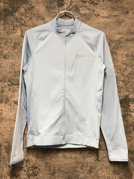 IY237 ラファ Rapha WOMEN'S CORE LONG SLEEVE JERSEY 長袖 サイクルジャージ 水色 S 裏起毛