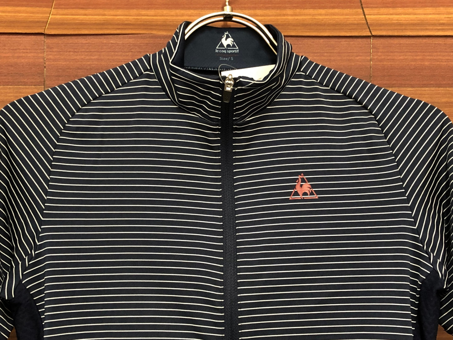 IR907 ルコックスポルティフ le coq sportif 半袖 サイクルジャージ 濃紺 白 S