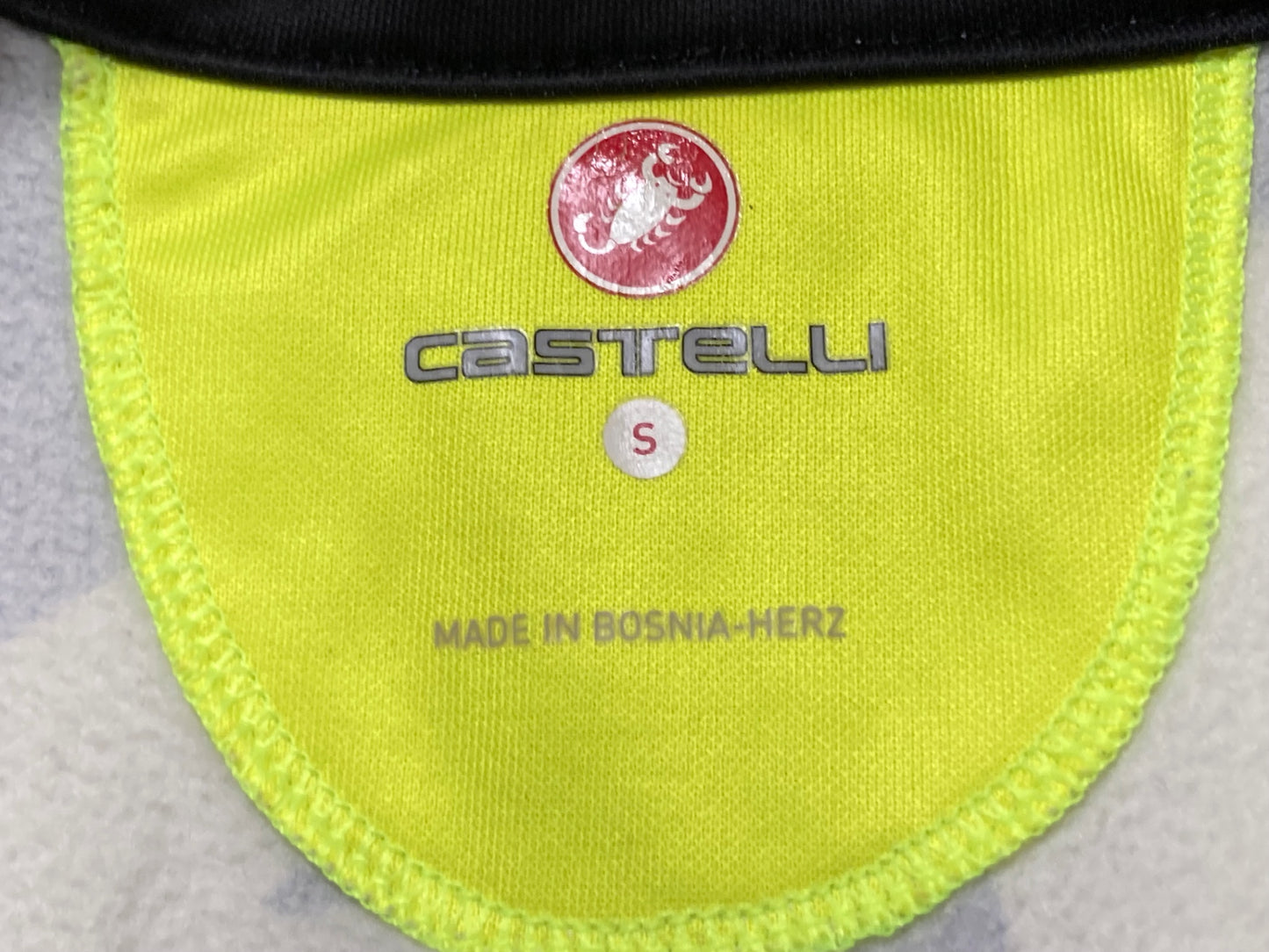 IO737 カステリ CASTELLI 長袖 サイクルジャージ 黄 S 裏起毛 ※汚れ