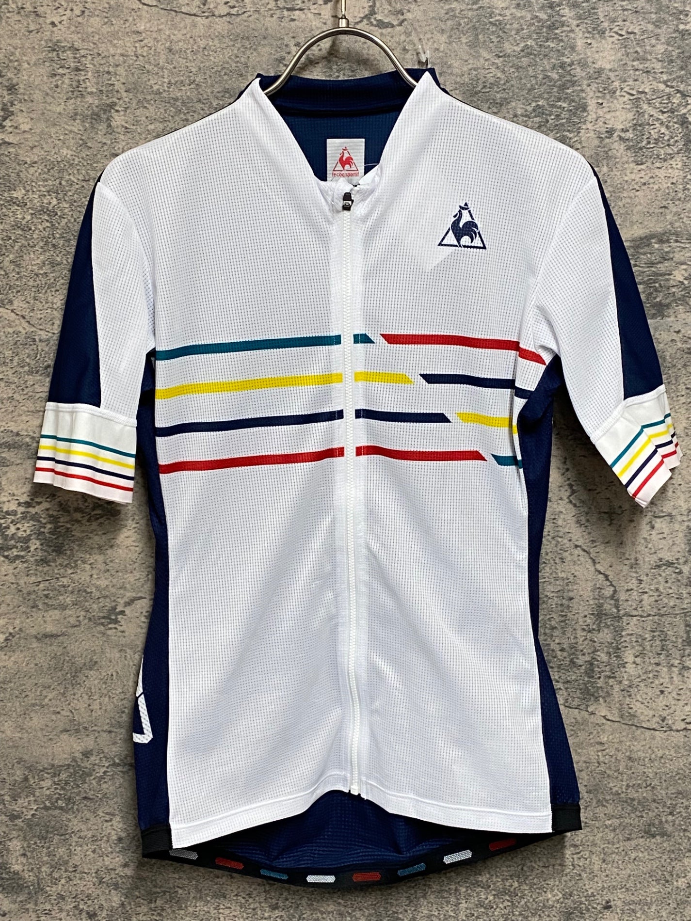 JC358 ルコックスポルティフ le coq sportif 半袖 サイクルジャージ 白 O