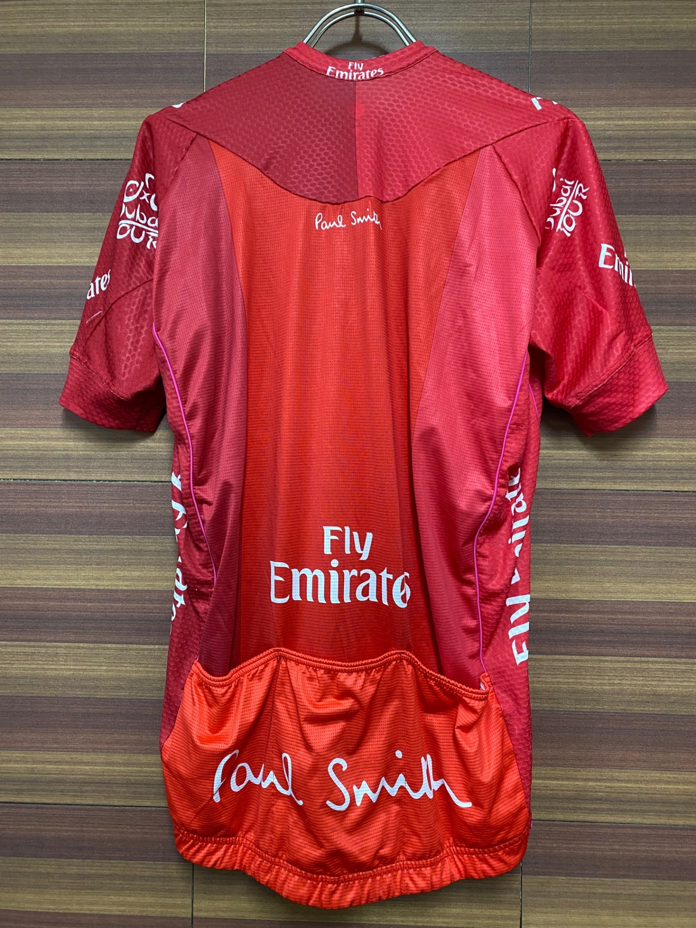 IF928 カステリ castelli ポールスミス Paul smith 半袖サイクルジャージ Dubai TOUR 赤 L fly Emirates ほつれあり