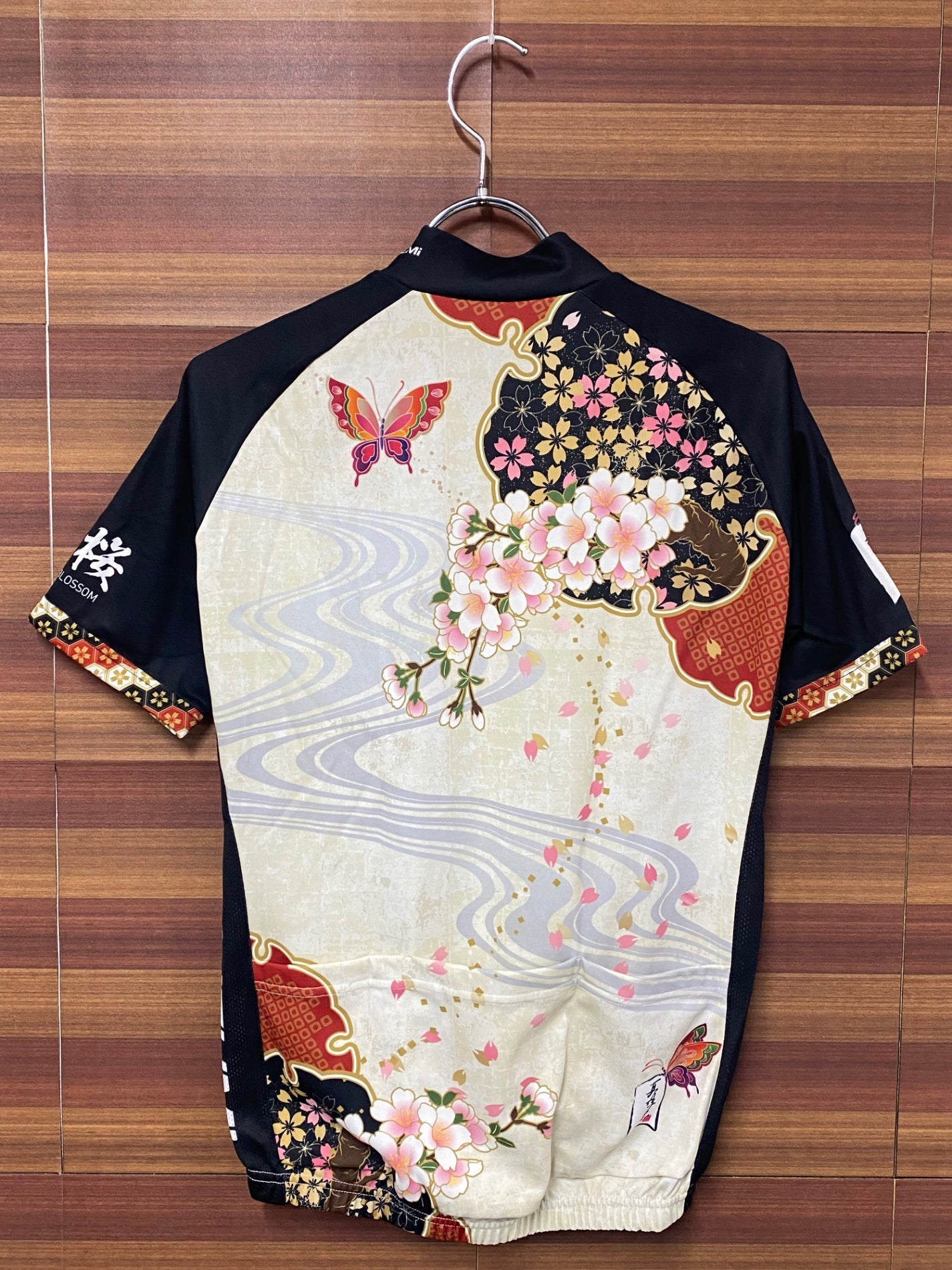 IQ941 パールイズミ PEARL iZUMi 半袖サイクルジャージ 黒 白 桜 M