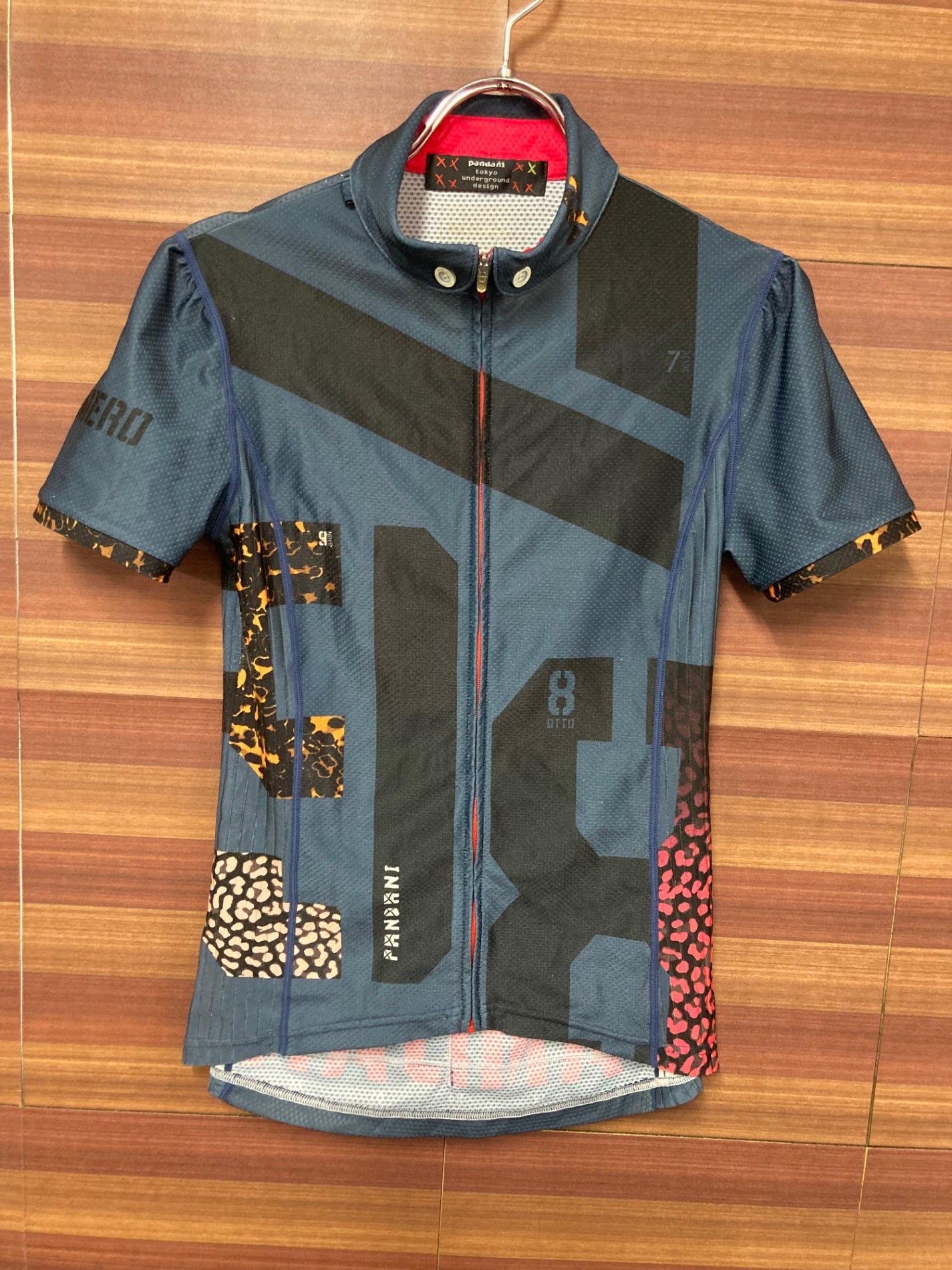 IM298 パンダーニ Pandani 半袖 サイクルジャージ 襟付き ネイビー S