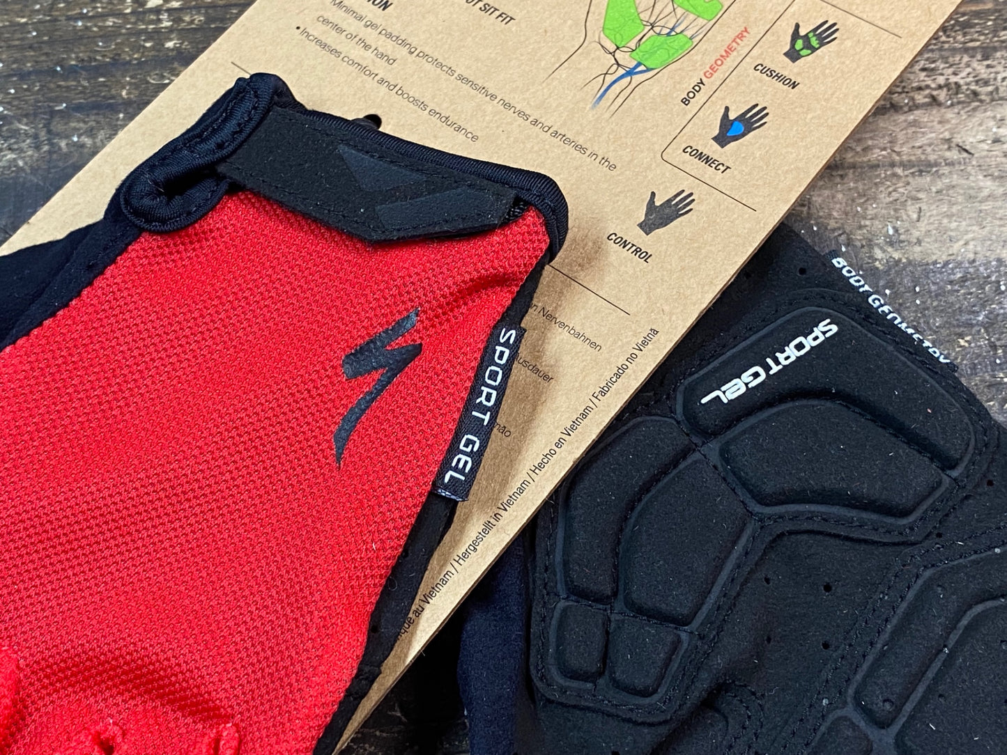 HI271 スペシャライズド SPECIALIZED BG SPORT GEL WMN 長指 サイクル グローブ 赤 S