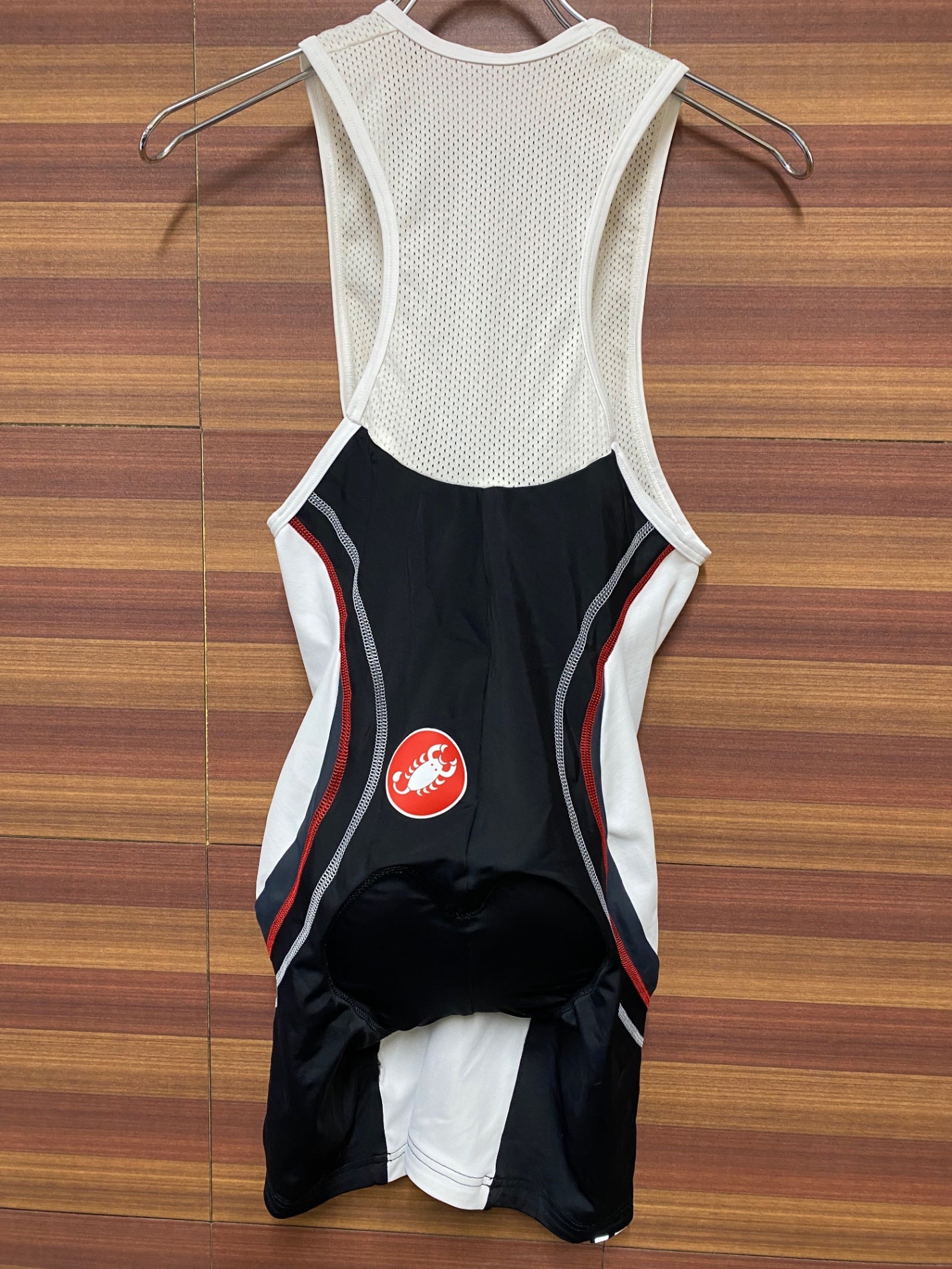 IJ495 カステリ CASTELLI ビブショーツ 黒 白 XL