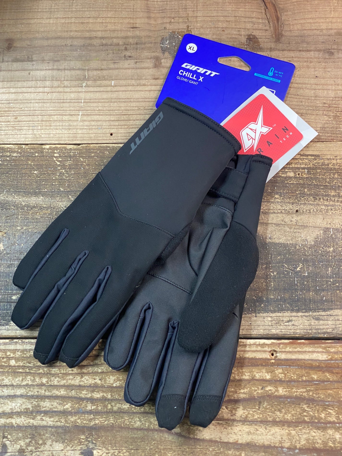 IV934 ジャイアント GIANT CHILL X グローブ 黒 XL 裏起毛