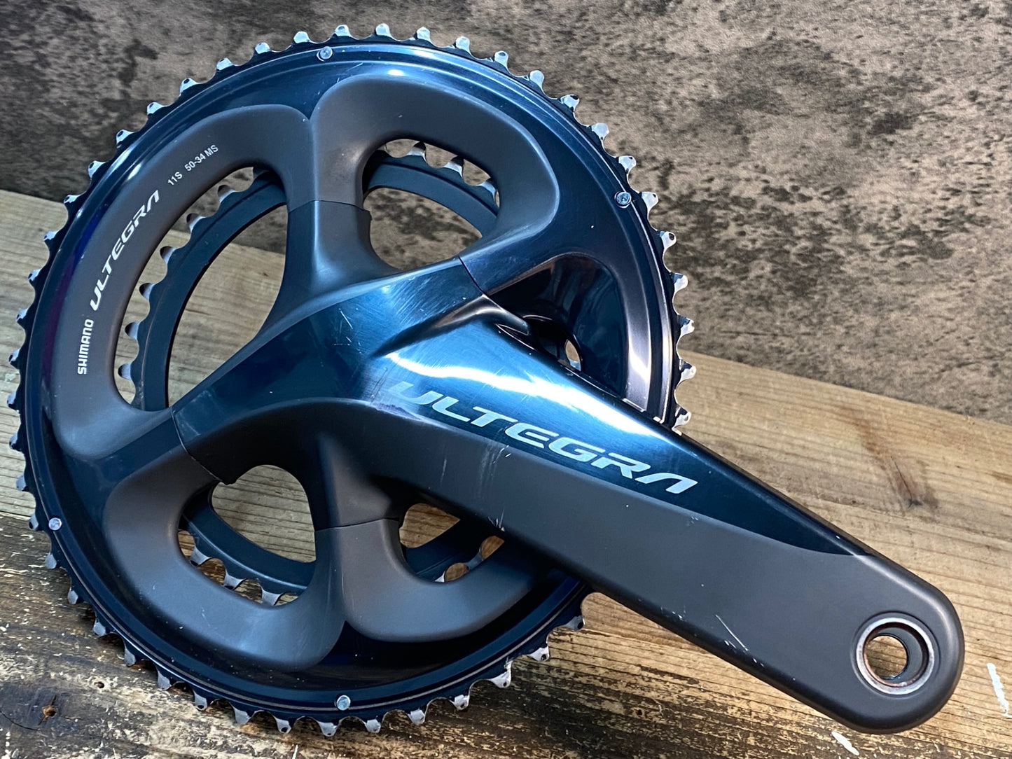 IW540 シマノ SHIMANO アルテグラ ULTEGRA FC-R8000 クランクセット 170mm 50/34T 強いアームのスレ 歯の摩耗 ジャンク
