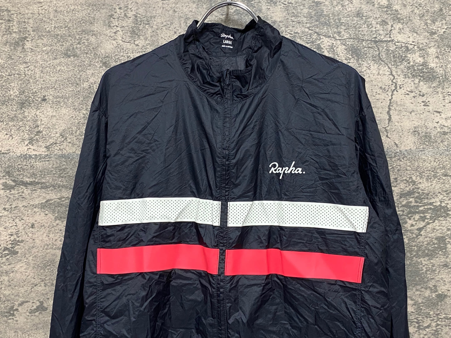 JB007 ラファ Rapha BREVET FLYWEIGHT WIND JACKET 長袖 ウィンドブレーカー 紺 L