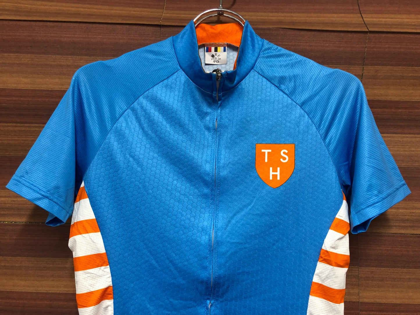 IT311 テンスピードヒーロー TENSPEED HERO 半袖 サイクルジャージ 水色 オレンジ 白 S