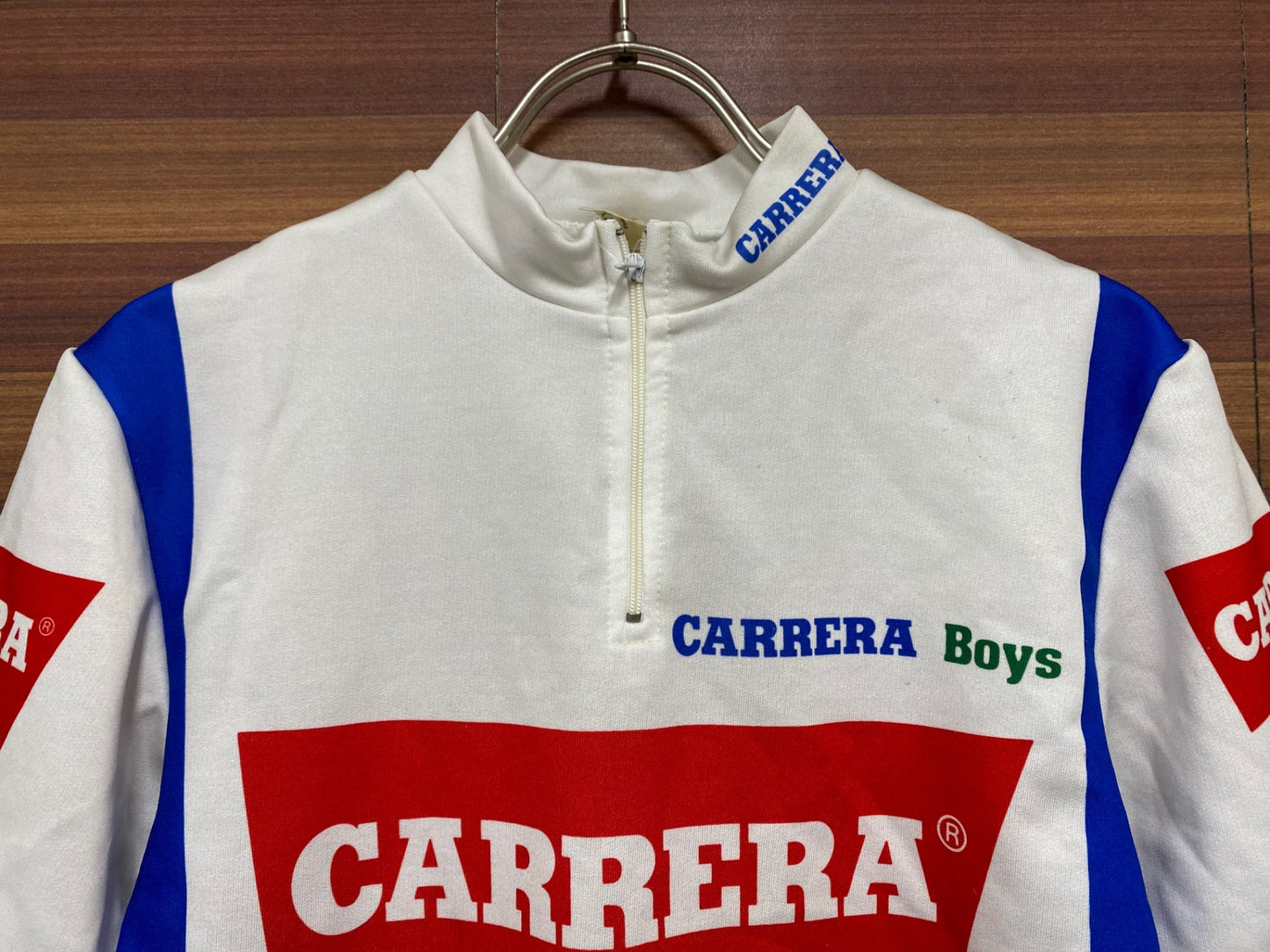 IC381 カレラ CARRERA 半袖 サイクルジャージ 白 3 ビンテージ 80's 汚れ